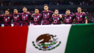 Jugadores de la Selección Mexicana previo al juego ante El Salvador