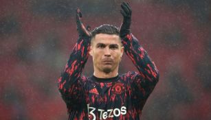 Cristiano Ronaldo previo a un juego del Manchester United