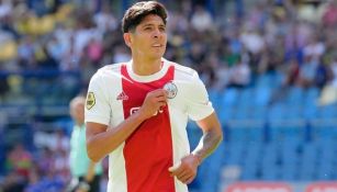 Edson Álvarez festejando gol con el Ajax en la Eredivisie