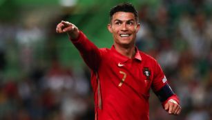 Cristiano Ronaldo jugando partido de la Nations League con Portugal