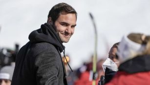 Roger Federer durante el Mundial de esquí alpino en Suiza