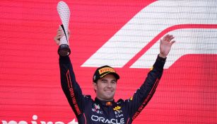 Checo Pérez tras su podio en el GP de Bakú