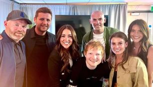 Wayne Rooney junto a Ed Sheeran tras su concierto