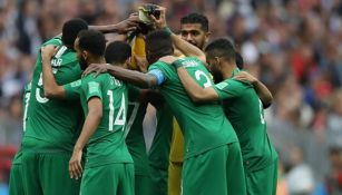 Arabia Saudita celebrando una victoria