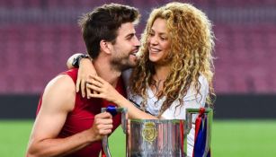 Piqué y Shakira celebrando un título del Barcelona