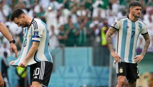 Messi y De Paul tras la derrota de Argentina