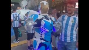 El superhéroe apareció en festejos argentinos 