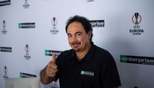 Hugo Sánchez en la Fiesta de la Final Europa League en CDMX