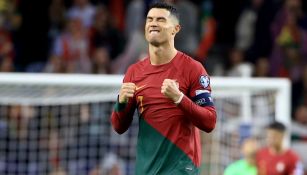 Cristiano Ronaldo celebrando su doblete con Portugal