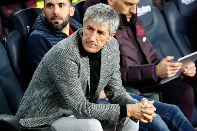 AP Setién, en el banquillo del Barcelona