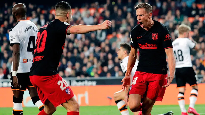 EFE Marcos Llorente celebra su anotación ante el Valencia