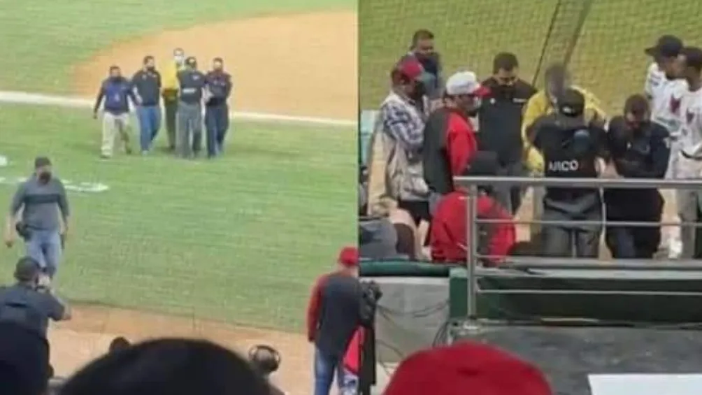 TWITTER/VLADIMIR POZOS La policía dentro del campo