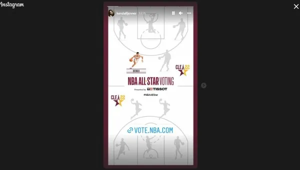 INSTAGRAM @kendalljenner Campaña de Kendall Jenner en apoyo a Devin Booker