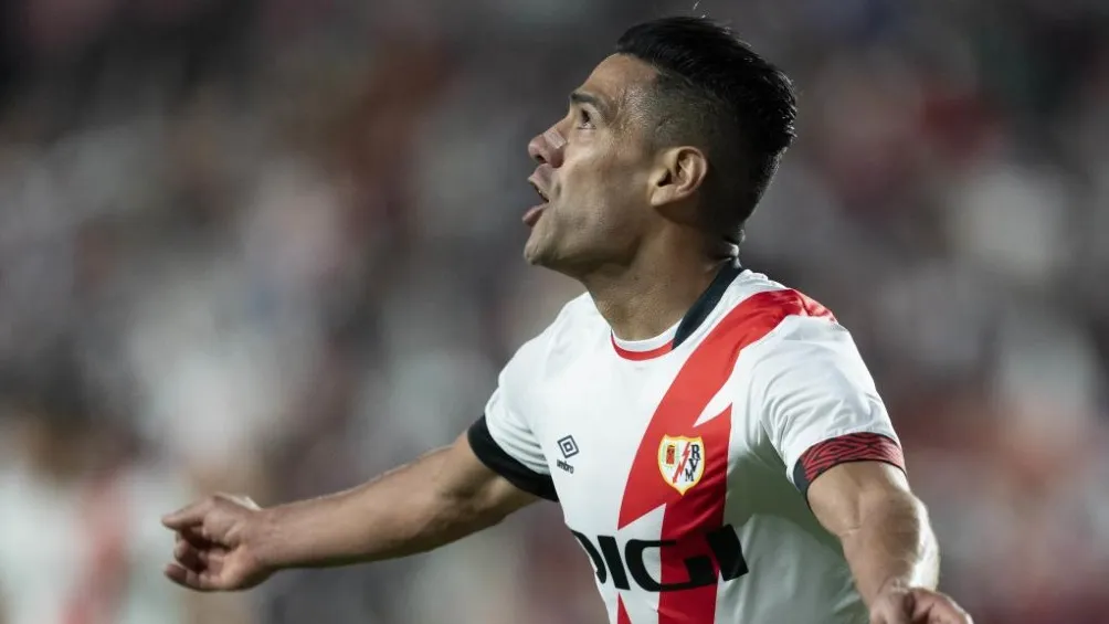 TWITTER | @MARCA Radamel Falcao festejando gol con el Rayo Vallecano en LaLiga