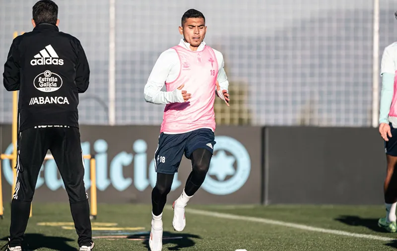 FACEBOOK @RCCELTA Orbelín Pineda durante una sesión con el Celta de Vigo