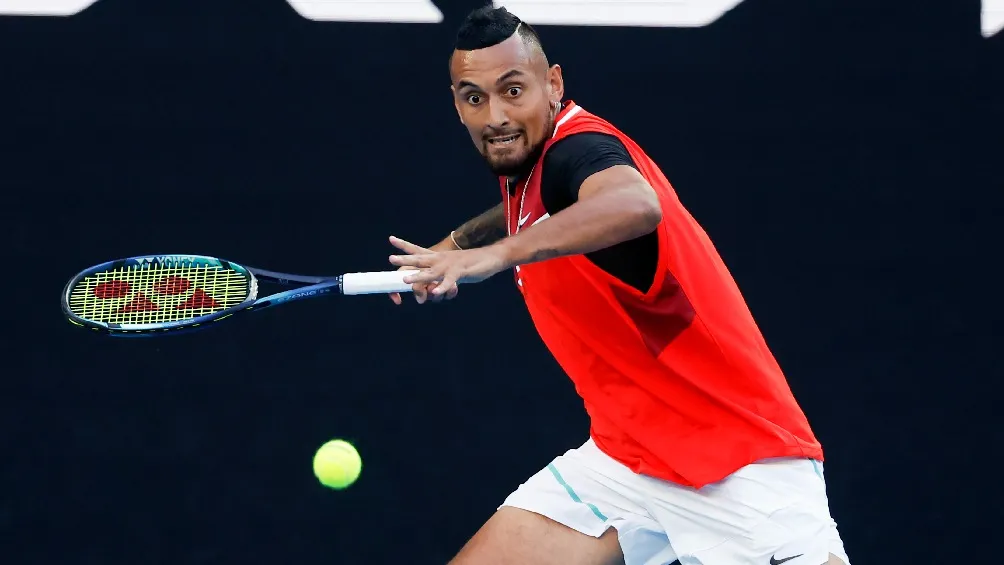 AP Nick Kyrgios jugando encuentro en el Abierto de Australia