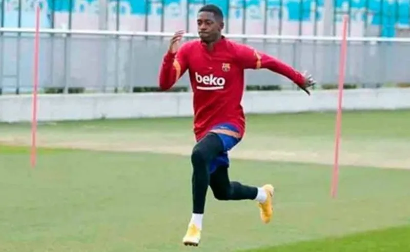 EFE Ousmane Dembélé en práctica con el Barcelona