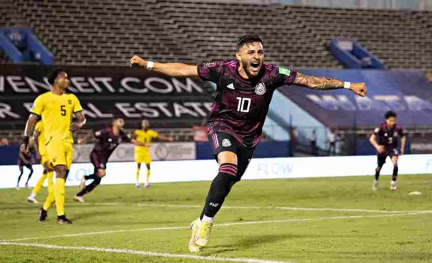 IMAGO7 Alexis Vega celebrando el gol de la victoria vs Jamaica