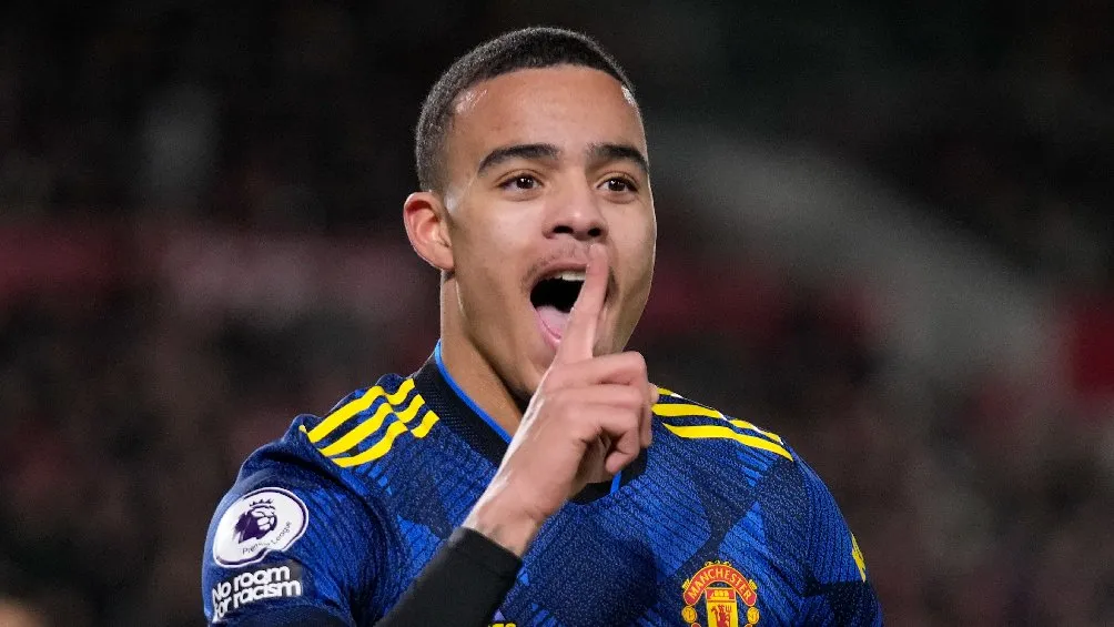 AP Mason Greenwood celebrando gol con el Manchester United