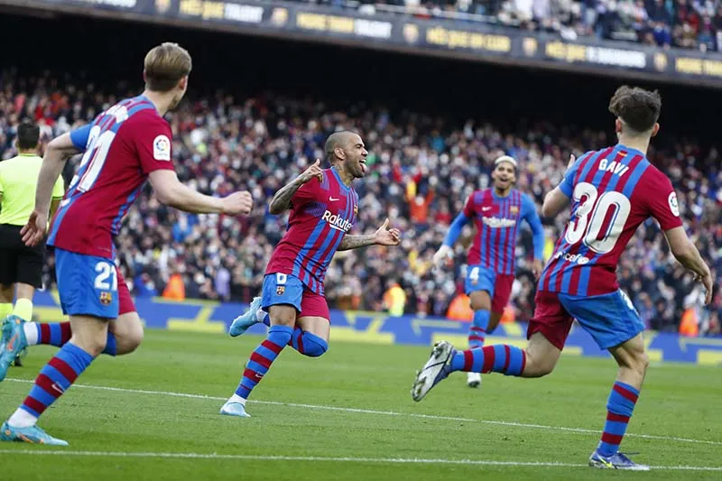 AP Jugadores del Barcelona celebrando un gol