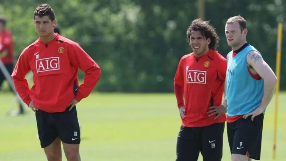 AP CR7, Tevez y Rooney en el United