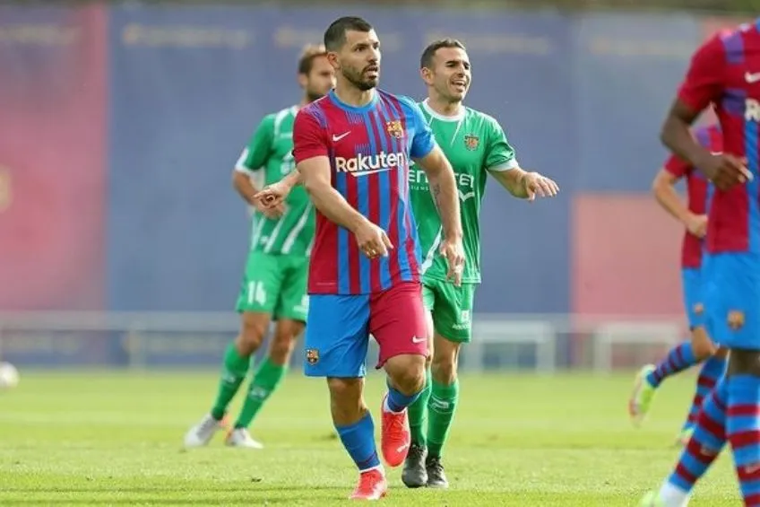 INSTAGRAM: @KunAguero Agüero en un amistoso del Barcelona