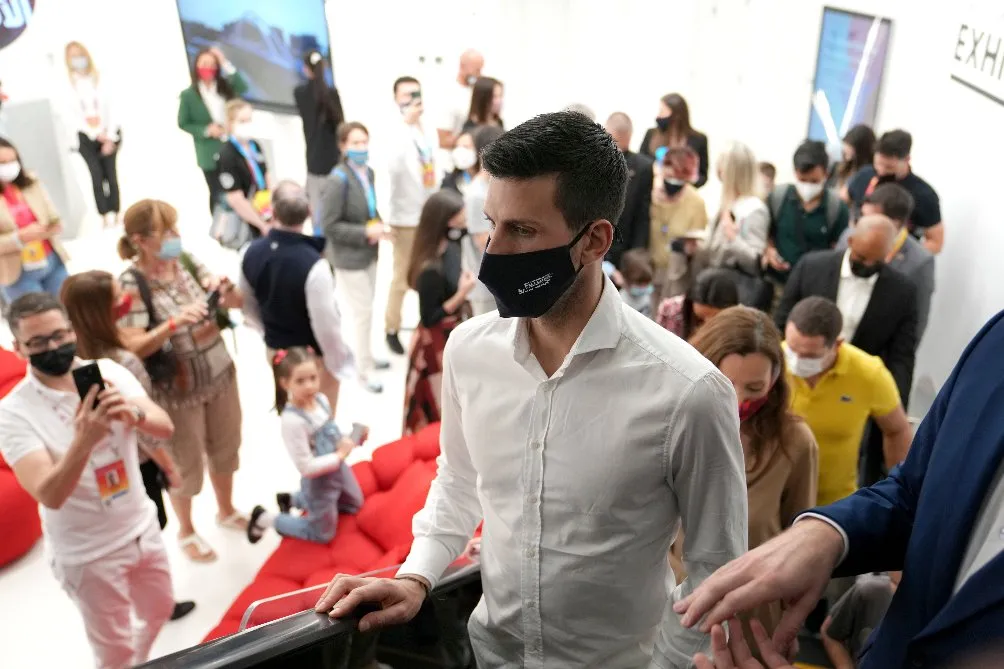 AP Novak Djokovic en su llegada a Dubai