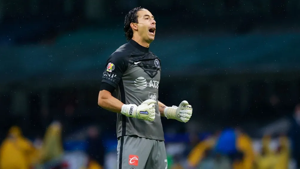 MEXSPORT Óscar Jiménez festejando gol del América en partido de la Liga MX