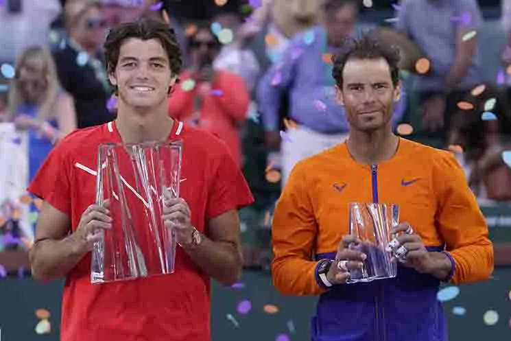 AP Nadal y Taylor Fritz después de la Final del Indian Wells