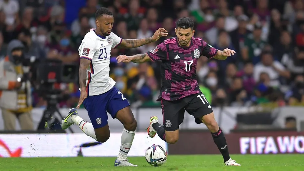 MEXSPORT México jugando partido ante Estados Unidos en el Estadio Azteca