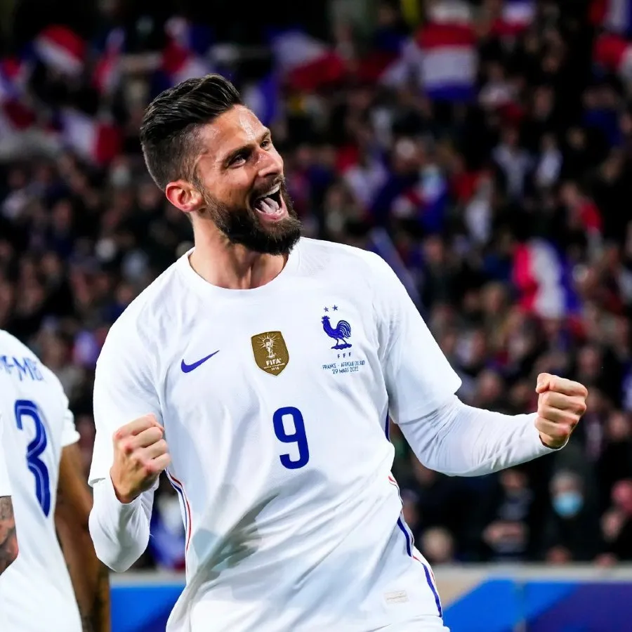 TWITTER @EQUIPEDEFRANCE Giroud festejando un gol vs Sudáfrica