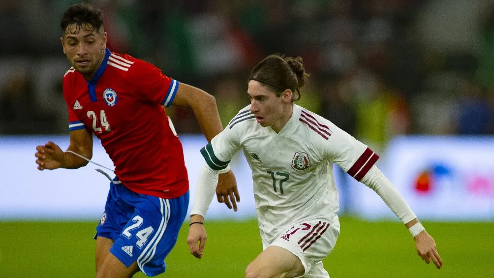 MEXSPORT Marcelo Flores jugando partido ante Chile con la Selección Mexicana