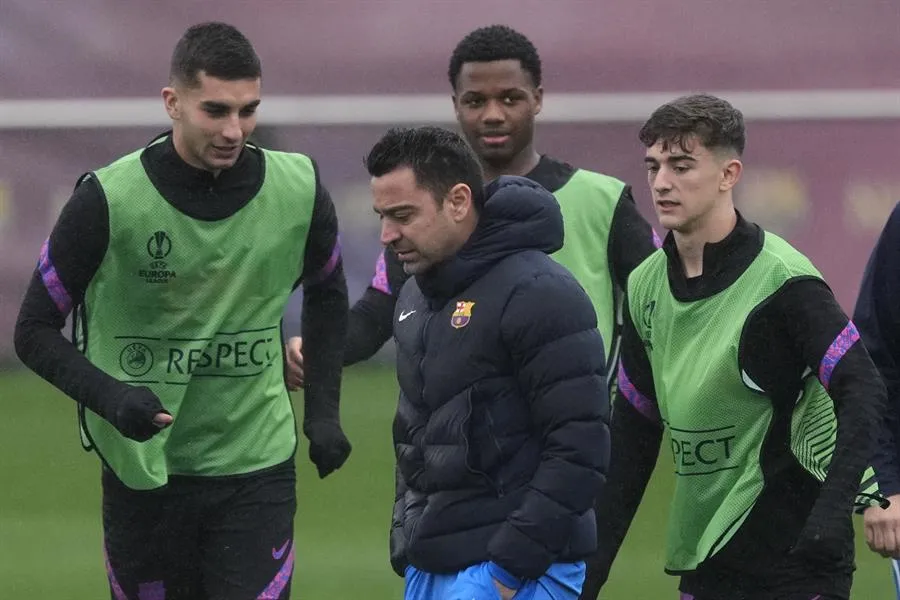 EFE Xavi Hernández durante un entrenamiento