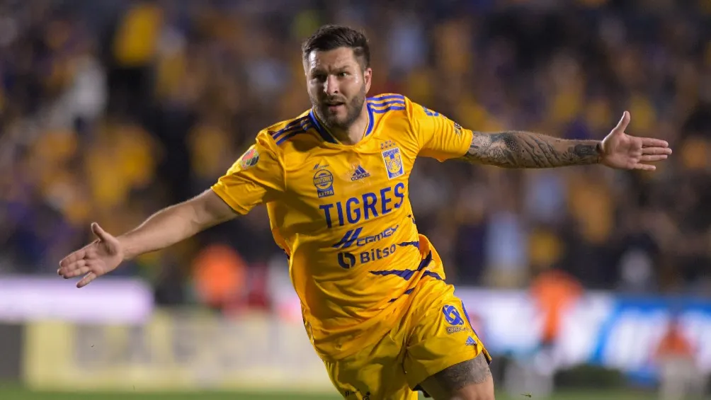 IMAGO7 André-Pierre Gignac festejando gol con Tigres en partido de Liga MX