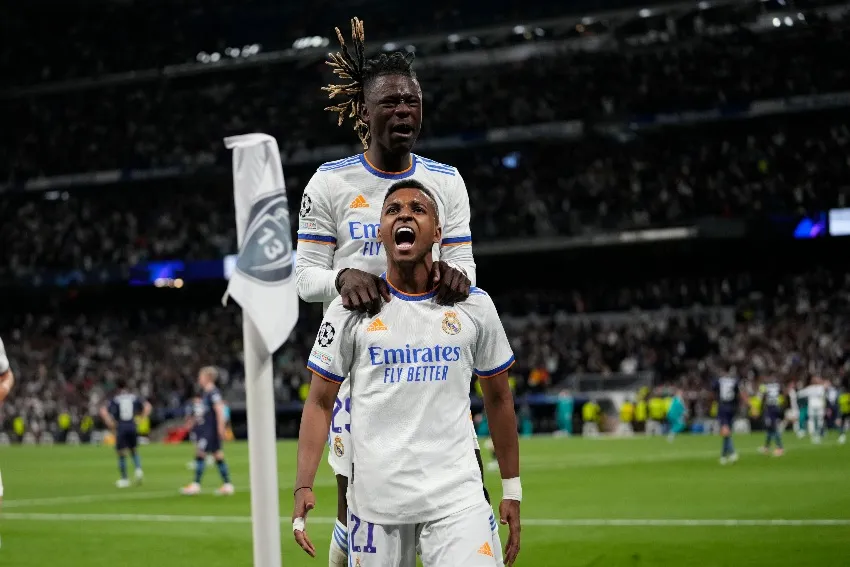 AP Rodrygo celebrando su segundo gol vs ManCity