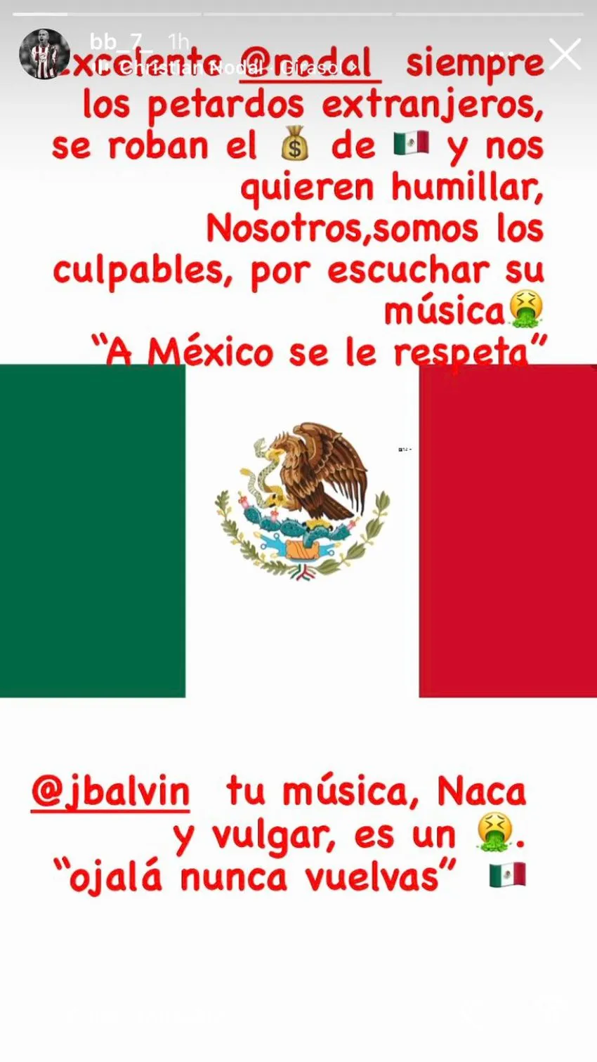 INSTAGRAM: @bb_7_ Historia de Bofo Bautista en su Instagram