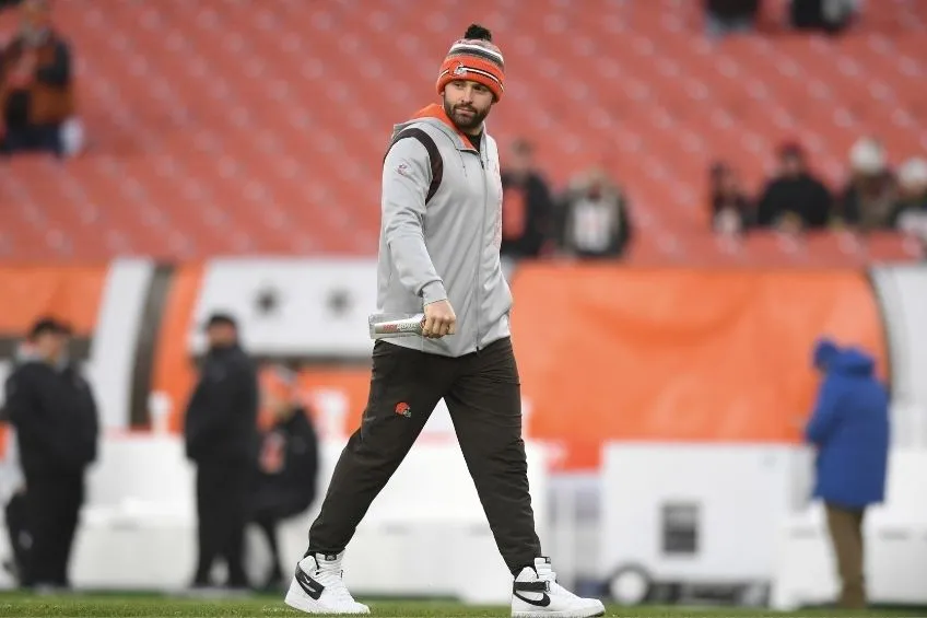 AP Baker Mayfield previo a un partido de los Browns