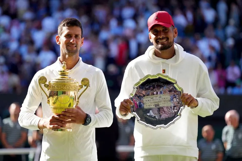 AP Djokovic y Kyrgios tras la Final de Wimbledon