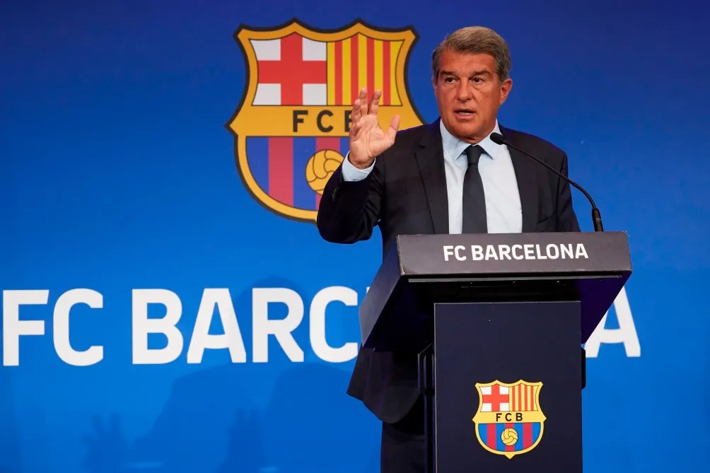 AP Joan Laporta durante una conferencia de prensa
