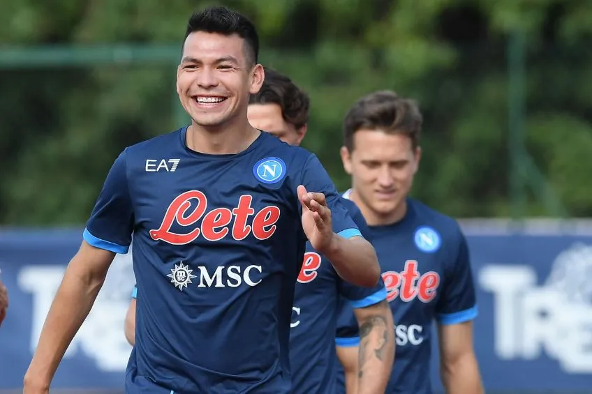 TWITTER: @SSCNapoliES Chucky Lozano en pretemporada con el Napoli