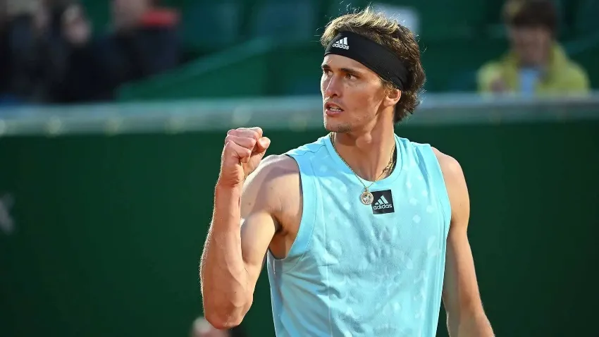 AP Zverev en un juego de la ATP