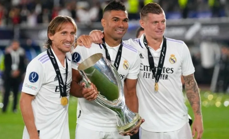 AP El brasileño con Luka Modric y Toni Kroos