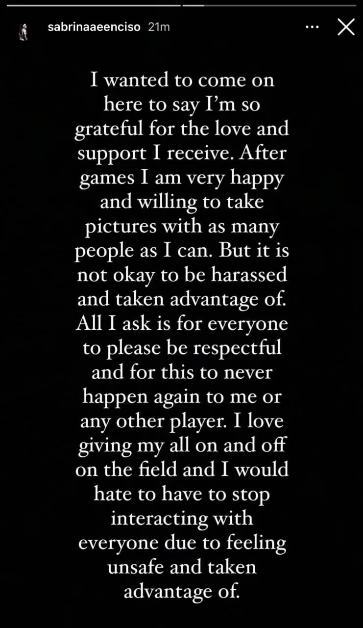 INSTAGRAM: @SabrinaaEenciso Denuncia de Sabrina Enciso en sus redes sociales