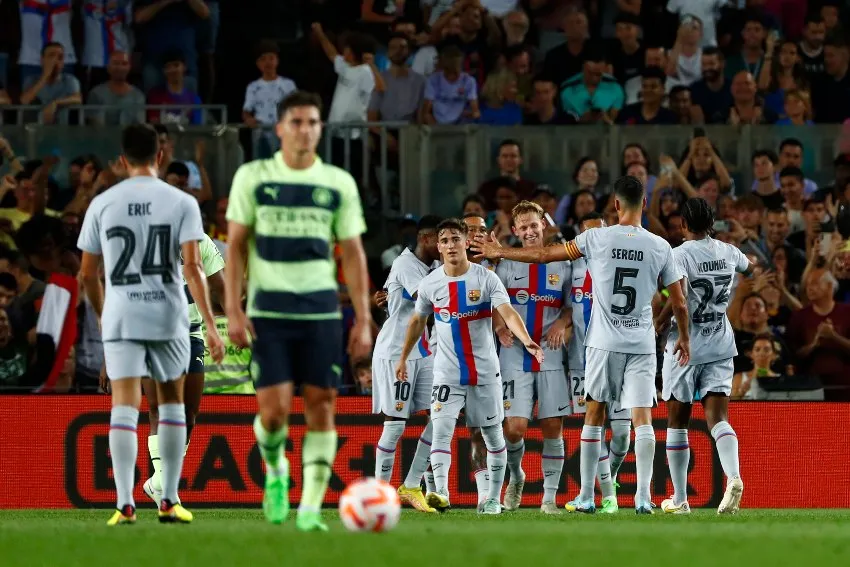 AP Barcelona en celebración de gol