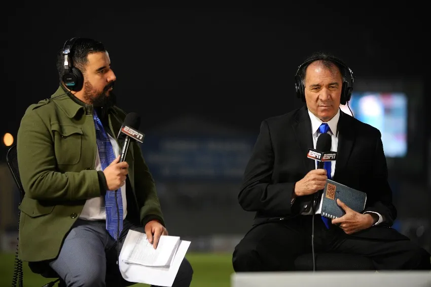 IMAGO 7 Álvaro Morales y Mario Carrillo en una transmisión de ESPN