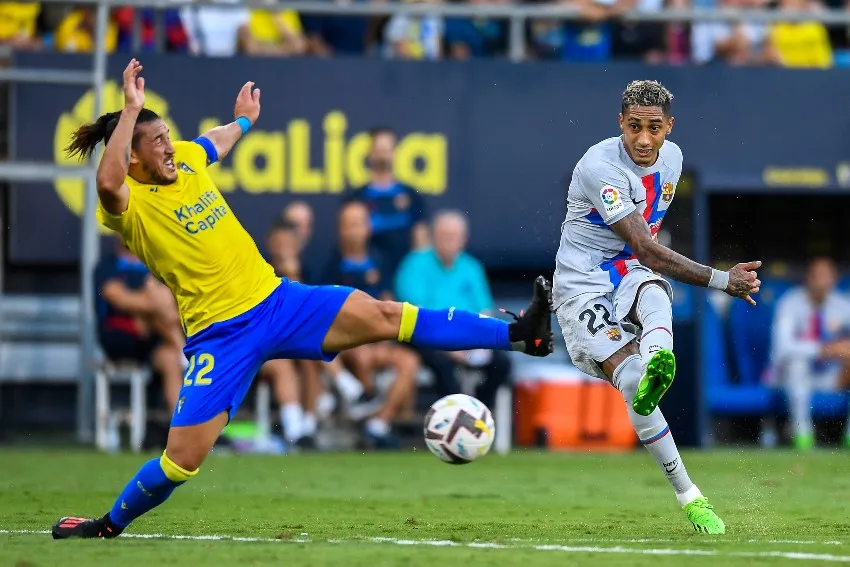 AP Raphinha en un partido del Barcelona