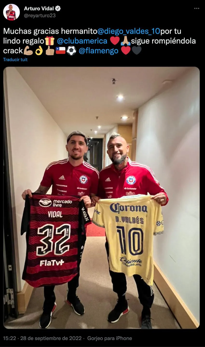 CAPTURA DE PANTALLA Tuit de Arturo Vidal