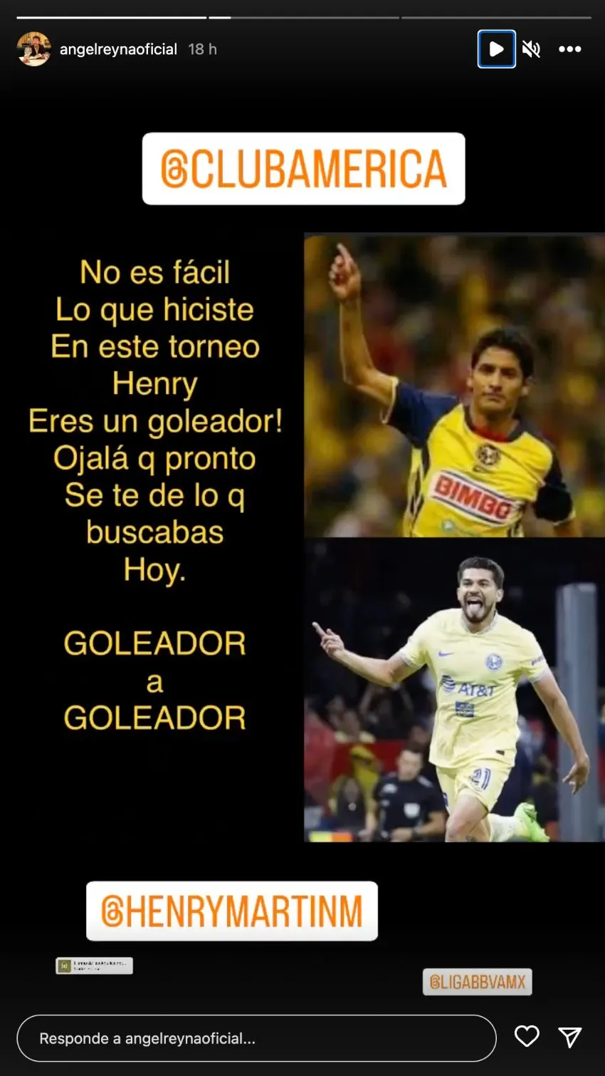 CAPTURA DE PANTALLA Mensaje de Ángel Reyna a Henry Martín