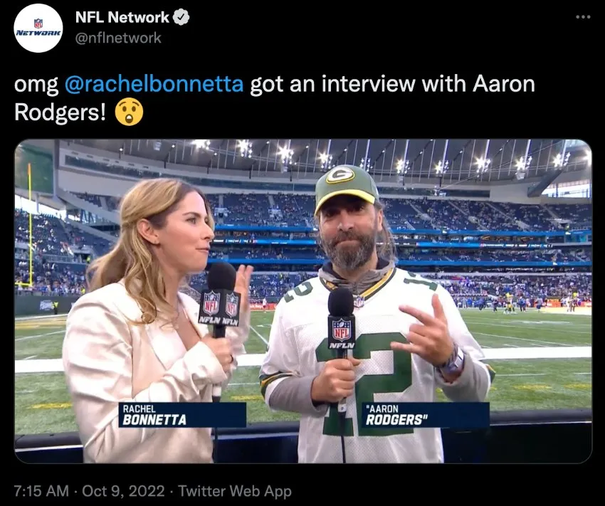 CAPTURA DE PANTALLA Tuit de NFL Network