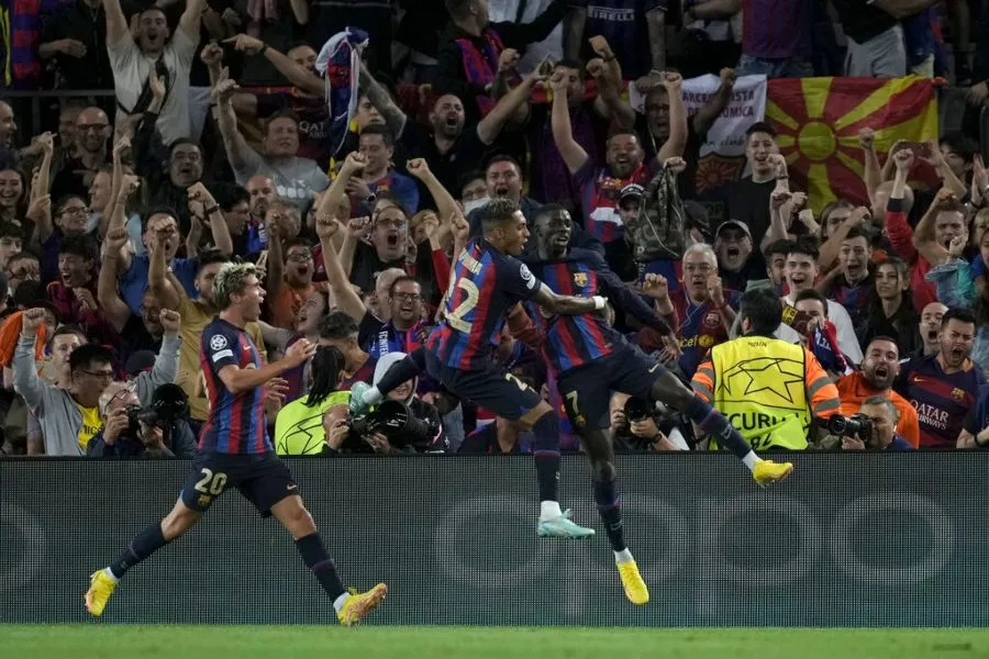 AP Jugadores del Barcelona en festejo